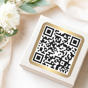 QR-code met gouden gradiëntrand Vierkante Sticker