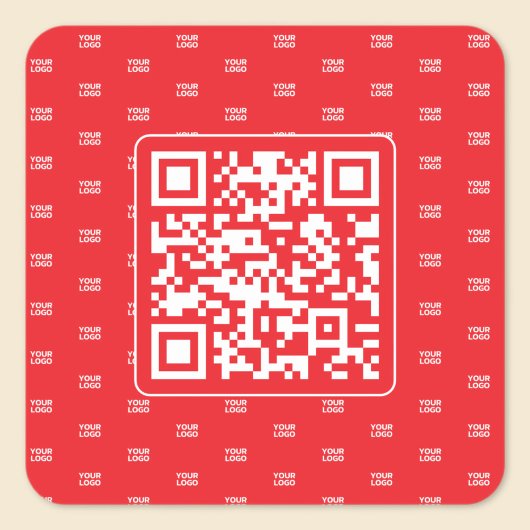  QR-code met je Logo of Afbeelding betegeld Vierkante Sticker