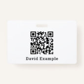 QR-code met naam en bedrijfspasje Badge (Achterkant)