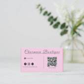 QR-code Met ons verbinden, Blush roze Visitekaartj Visitekaartje (Staand voorkant)