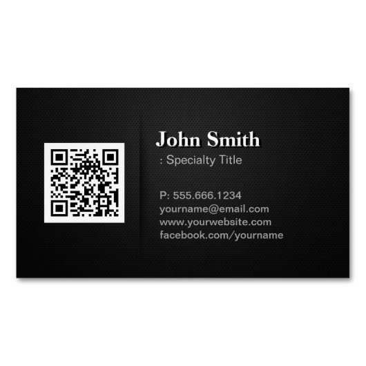 QR-code met Professional Elegant Black Mesh Magnetisch Visitekaartje (Voorkant)