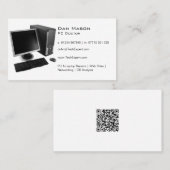 QR Code met Professionele Elegante Computerreparat Visitekaartje (Voorkant / Achterkant)