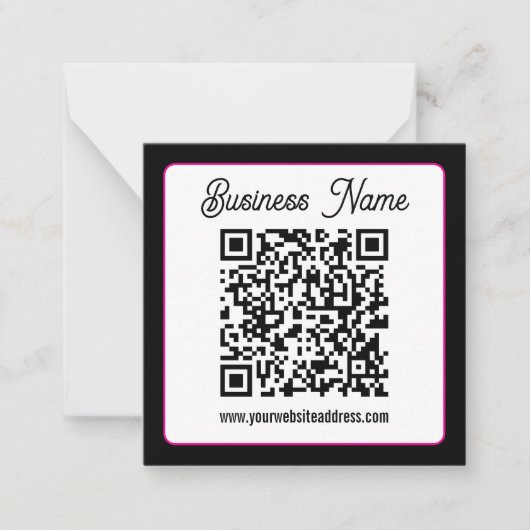 QR-code met script cursief handschrift Notitiekaartje (Voorkant)