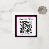 QR-code met script cursief handschrift Notitiekaartje (Voorkant / Achterkant in situ)