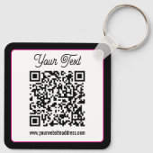 QR-code met script cursief handschrift Sleutelhanger (Achterkant)
