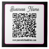 QR-code met script cursief handschrift Tegeltje (Voorkant)