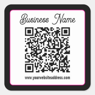 QR-code met script cursief handschrift Vierkante Sticker