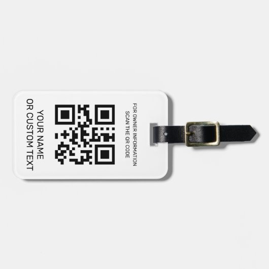 QR-code met tekst Bagagelabel (Voorkant horizontaal)