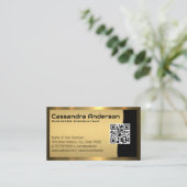 QR-code/metalen goudgrens Visitekaartje (Staand voorkant)