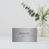 QR Code Metallic Grijs en Wit Visitekaartje (Staand voorkant)
