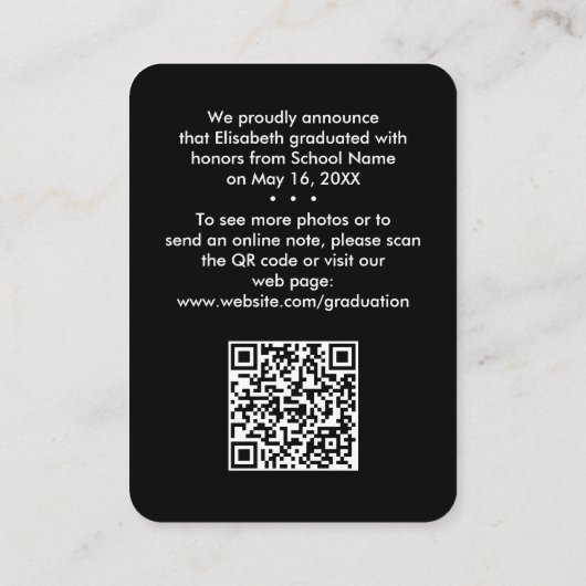 QR Code Mini Afstuderen foto aankondiging invoegen (Achterkant)