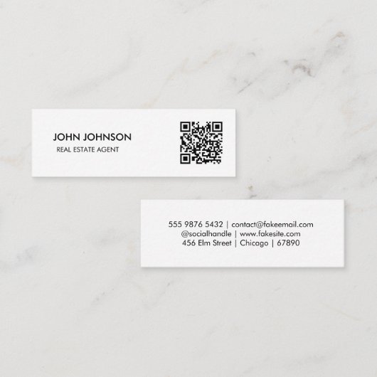QR Code Mini Zakelijk Visitekaartje (Voorkant / Achterkant)