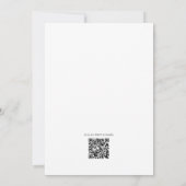 QR Code Minimaal Botanisch Monogram Trouwen Kaart (Achterkant)