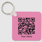 QR-code Minimaal eenvoudig meisje Blush roze met t Sleutelhanger (Voorkant)