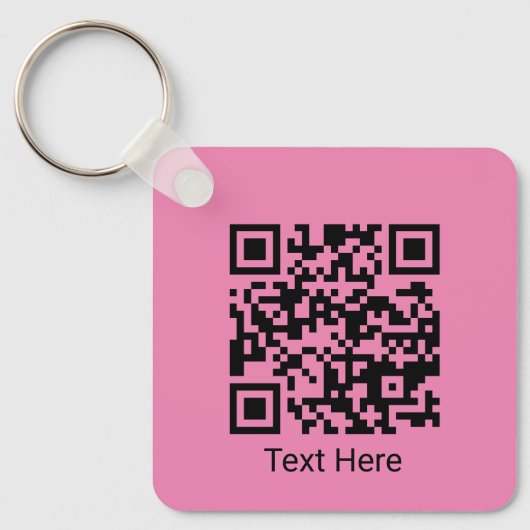 QR-code Minimaal eenvoudig meisje Blush roze met t Sleutelhanger (Voorkant)