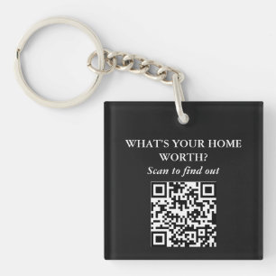 QR Code Minimaal Luxe Makelaar Marketing Cadeau Sleutelhanger