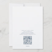 QR Code Minimal Modern Dusty Blue Wedding Kaart (Achterkant)