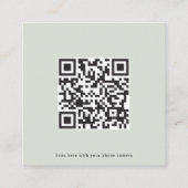 QR Code Minimal Rustique Vert Mariage Carte Rsvp (Dos)