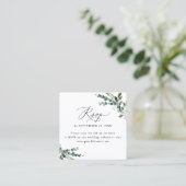 QR Code Minimal Rustique Vert Mariage Carte Rsvp (Debout devant)
