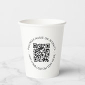 QR-code | Minimale, eenvoudige, eenvoudige witte s Papieren Bekers (Voorkant)