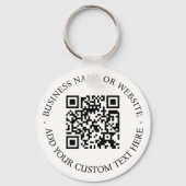 QR-code | Minimale, eenvoudige, eenvoudige witte s Sleutelhanger (Voorkant)