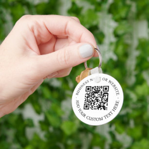QR-code   Minimale, eenvoudige, eenvoudige witte s Sleutelhanger