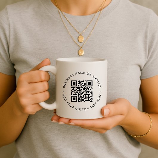 QR-code | Minimale, eenvoudige en eenvoudige witte Koffiemok