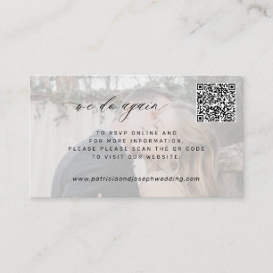 QR CODE Minimale foto die we opnieuw doen bruiloft Informatiekaartje