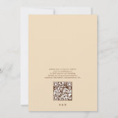 QR-code Minimale moderne beige bruiloft Kaart (Achterkant)