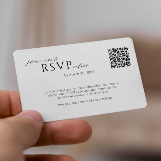 QR-code minimale moderne eenvoudige bruiloft onlin Informatiekaartje