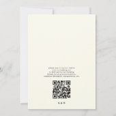 QR-code Minimale moderne ivoren bruiloft Kaart (Achterkant)