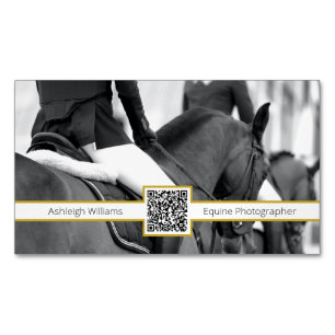 QR-code Minimale paarden/paardenfotograaf Magnetisch Visitekaartje