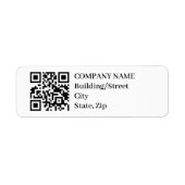 QR-code Minimale retouradres Etiket (Voorkant)