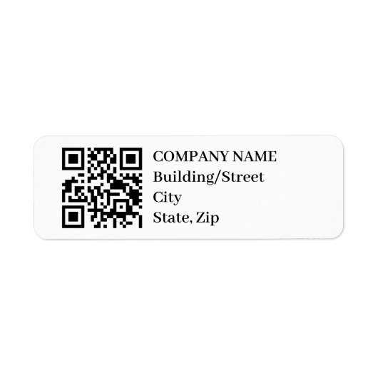 QR-code Minimale retouradres Etiket (Voorkant)