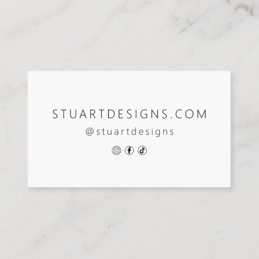 QR-code Minimale sociale media Modern Professional Visitekaartje (Achterkant)