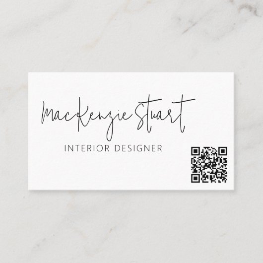 QR-code Minimale sociale media Modern Professional Visitekaartje (Voorkant)