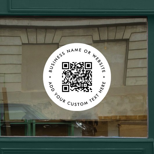QR-code | Minimale witte schaalbare ronde voor bed Raamsticker
