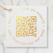QR-code Minimaliseert eenvoudig schoon wit en goud Bedankjes Labels (Voorkant)