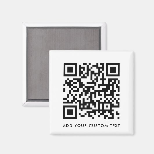 QR-code Minimaliseert eenvoudige, witte aangepaste Magneet (Voorkant / Achterkant)