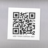 QR-code Minimaliseert eenvoudige, witte aangepaste Magneet