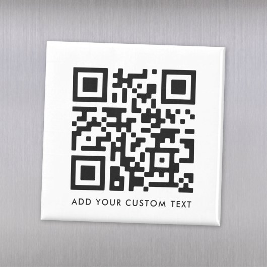 QR-code Minimaliseert eenvoudige, witte aangepaste Magneet