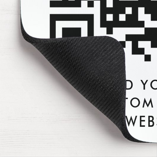 QR-code Minimaliseert eenvoudige, witte aangepaste Muismat (Hoek)