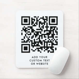 QR-code Minimaliseert eenvoudige, witte aangepaste Muismat