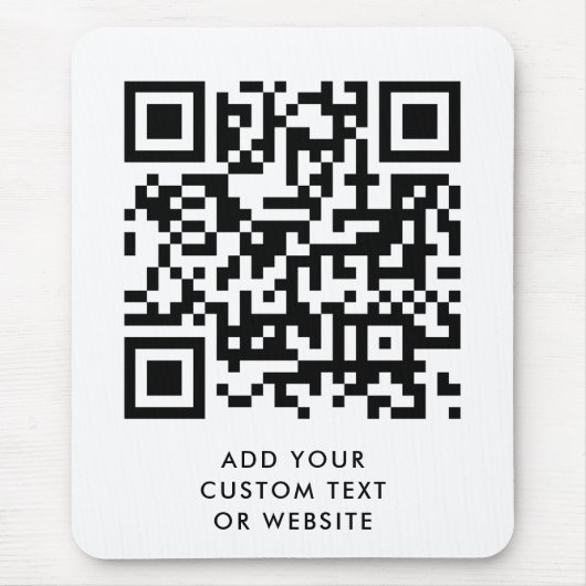 QR-code Minimaliseert eenvoudige, witte aangepaste Muismat (Voorkant)