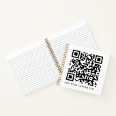QR-code Minimaliseert eenvoudige, witte aangepaste Notitieboek (Binnen)