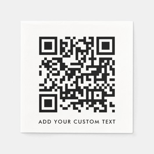 QR-code Minimaliseert eenvoudige, witte aangepaste Servet (Voorkant)