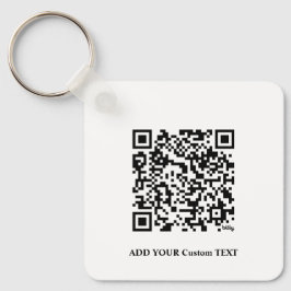 QR-code minimaliseert eenvoudige witte aangepaste Sleutelhanger