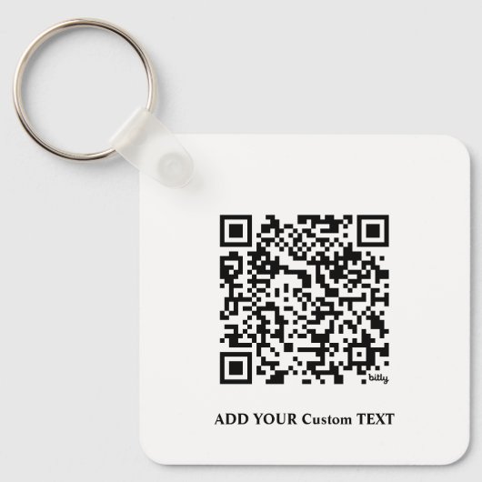QR-code minimaliseert eenvoudige witte aangepaste  Sleutelhanger (Voorkant)
