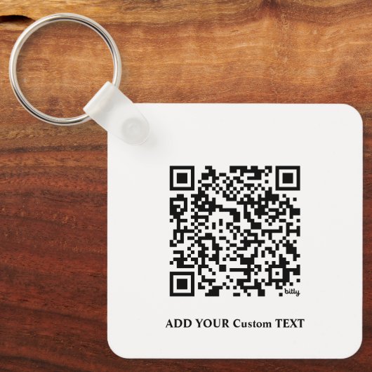 QR-code minimaliseert eenvoudige witte aangepaste  Sleutelhanger (Voorkant)