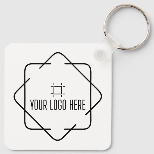 QR-code minimaliseert eenvoudige witte aangepaste Sleutelhanger (Achterkant)